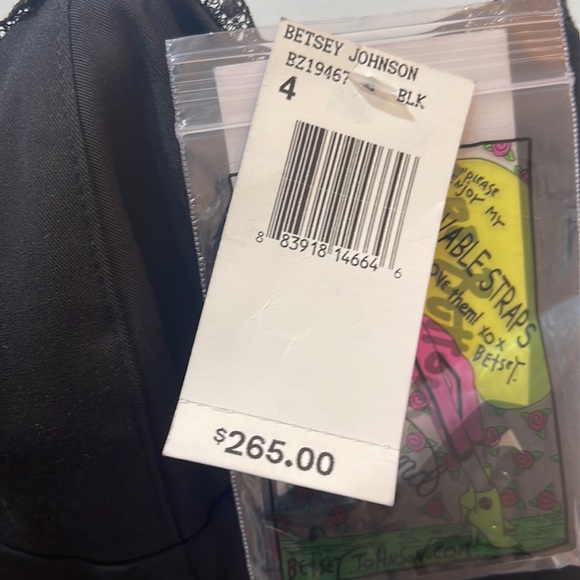 NWT Designer Betsy Johnson Little Black strapless bustier dress with frills sz4 - Picture 2 of 4